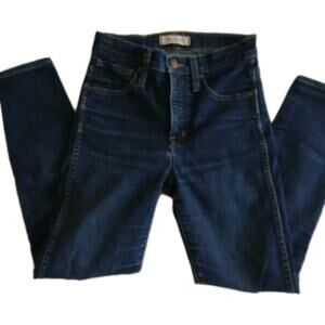 Madewell Women's Jeans Size 24 Dark Blue Washed High Rise Skinny Denims